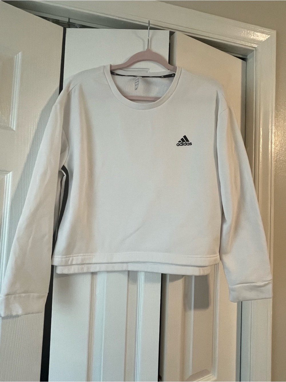 adidas White Crewneck Pullover Sweatshirt